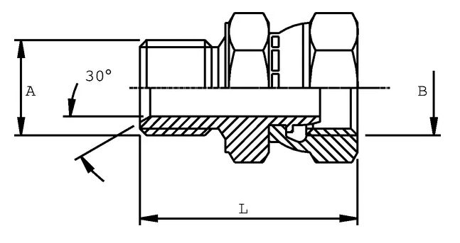 Adaptateur droit mâle femelle tournant 1/2'' - 3/8'' BSP Raccords à visser  - AGZ000532655