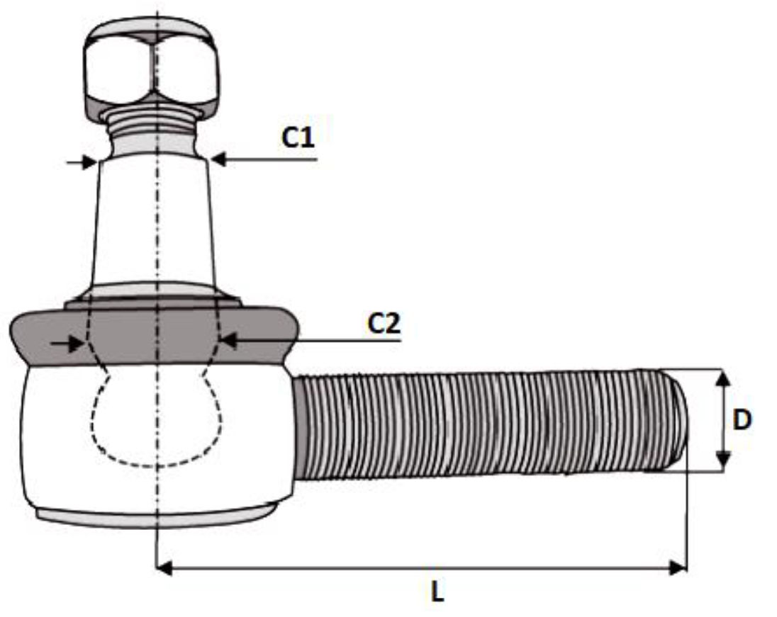 Rotule de direction Same M16x1.5 D L90 mm 0.146.4237.4 adaptable
