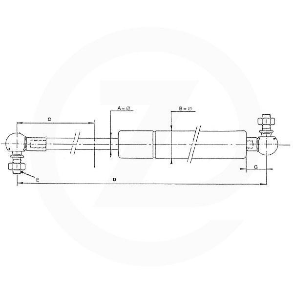 Vérin à gaz L275-100N Vérin - AGZ000060737