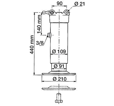 Pompe hydraulique manuelle en ligne simple effet 70 cm3, 230 bars