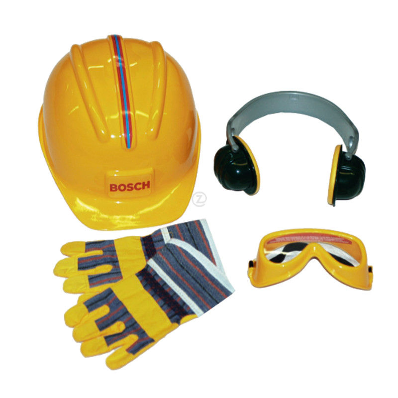 Kit d'accesssoires 4 pièces: casque, gants, lunettes de protection