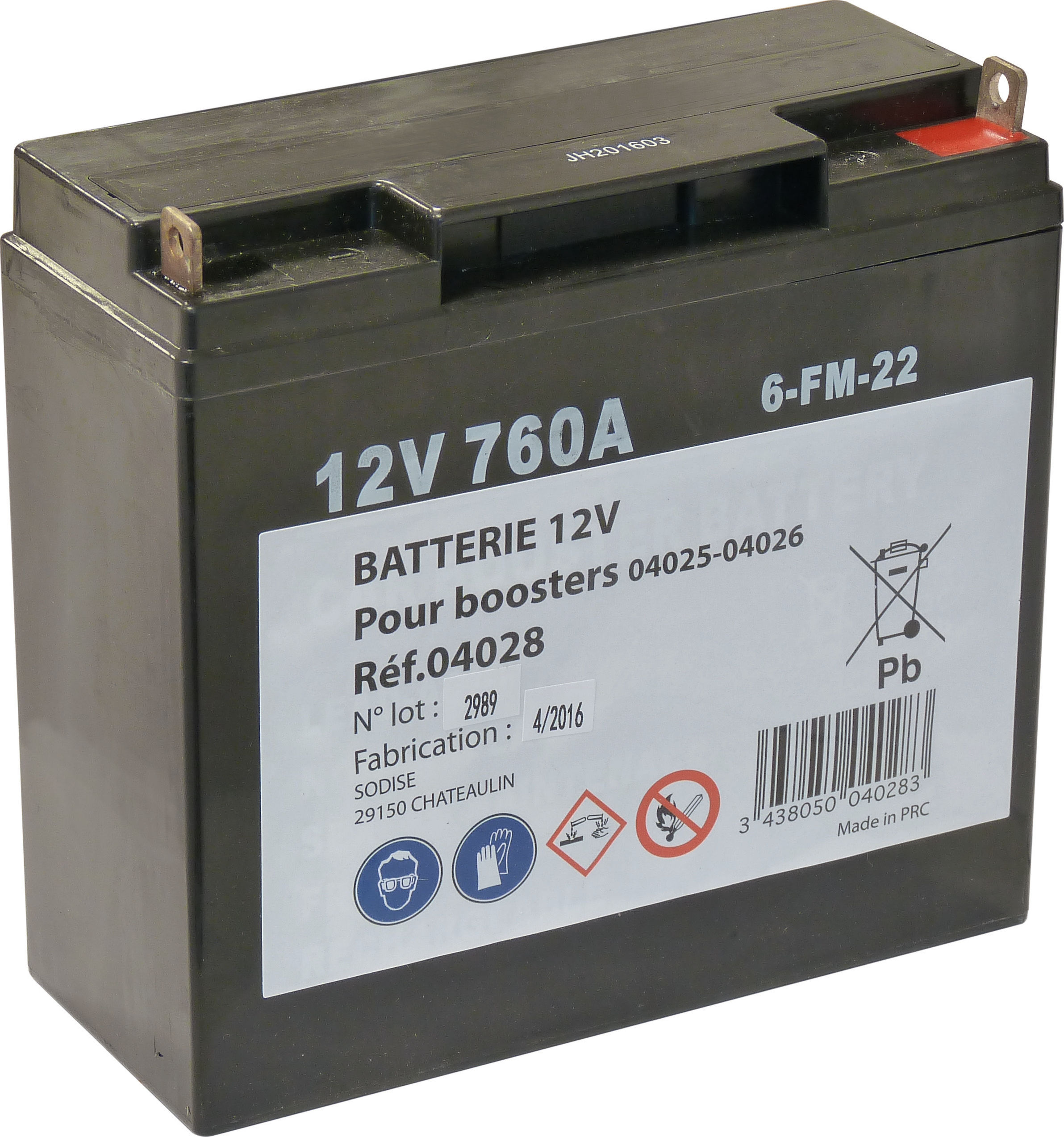 Batterie p/ booster 04025-04026 Chargeurs & câbles de batterie -  AGZ000445920