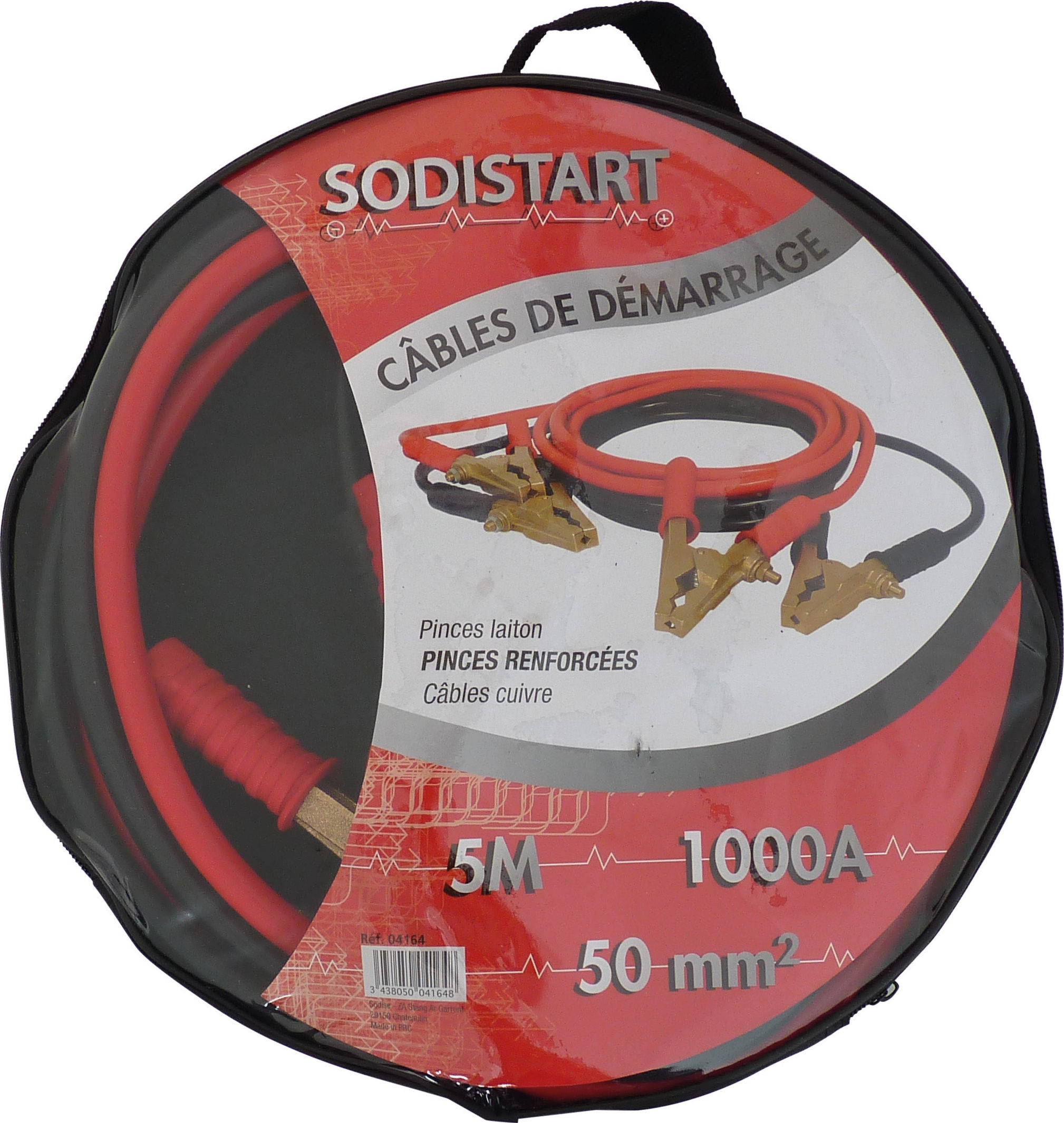  Kit de câbles de démarrage de connexion de batterie Section  10mmq cuivre 2.5 mètres pince 120A pour moto de voiture de sauvetage  d'urgence