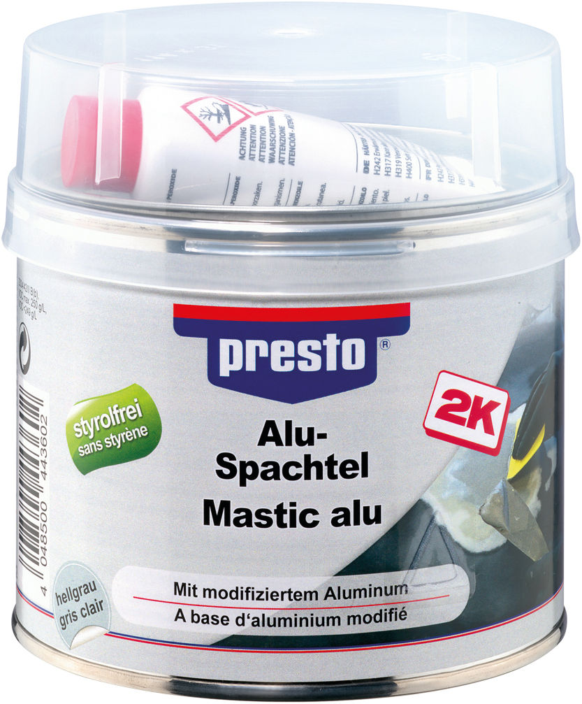 Mastic aluminium + durcisseur 1kg sans styrene Aérosol, colle et