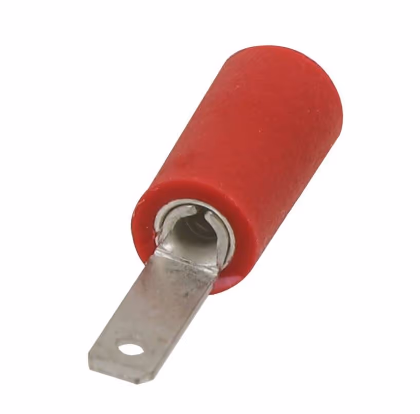 10 cosses plates males 2.8x0.5mm rouges en blister