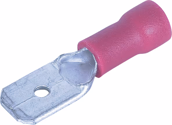 10 cosses plates males 4.8x0.8mm rouges en blister