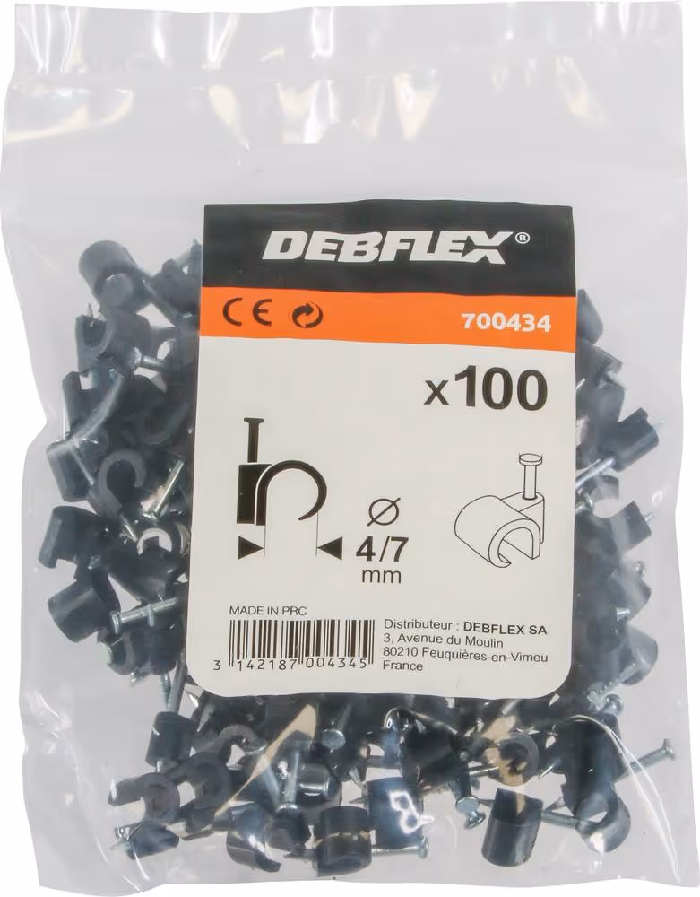 100 ATTACHES-FILS DIAM 4 A 7 MM NOIR - BOITE CAVALIER