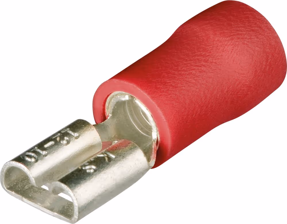 100 COSSES CLIPS FEMELLES ISOLEES ROUGE 2,8 X 0,5MM / 0,5-1MM²