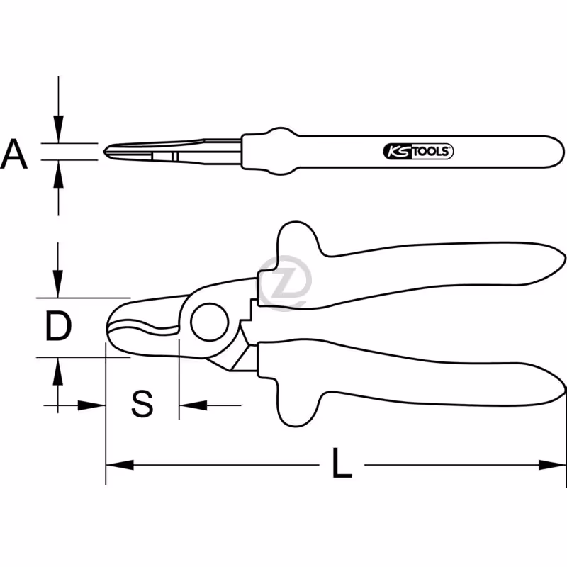 1000V Coupe-câble à une main, 210mm