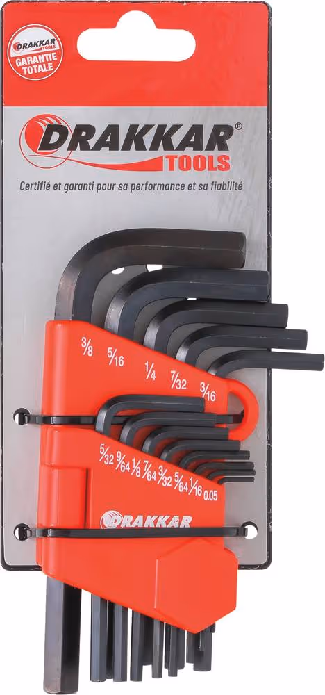 13 CLES MALES COUDEES HEXAGONALES COURTES S/CARTE