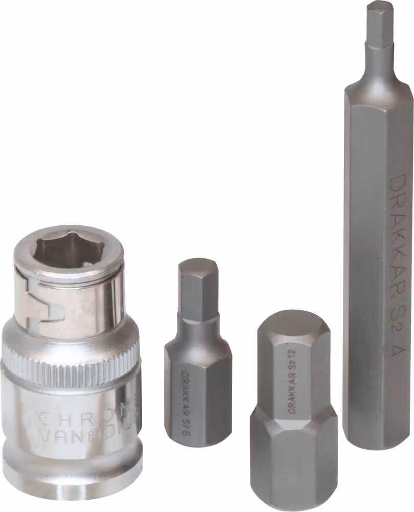 14 EMBOUTS HEXAGONAUX 1/2" + 1 ADAPTATEUR 1/2" - BOITIER METAL