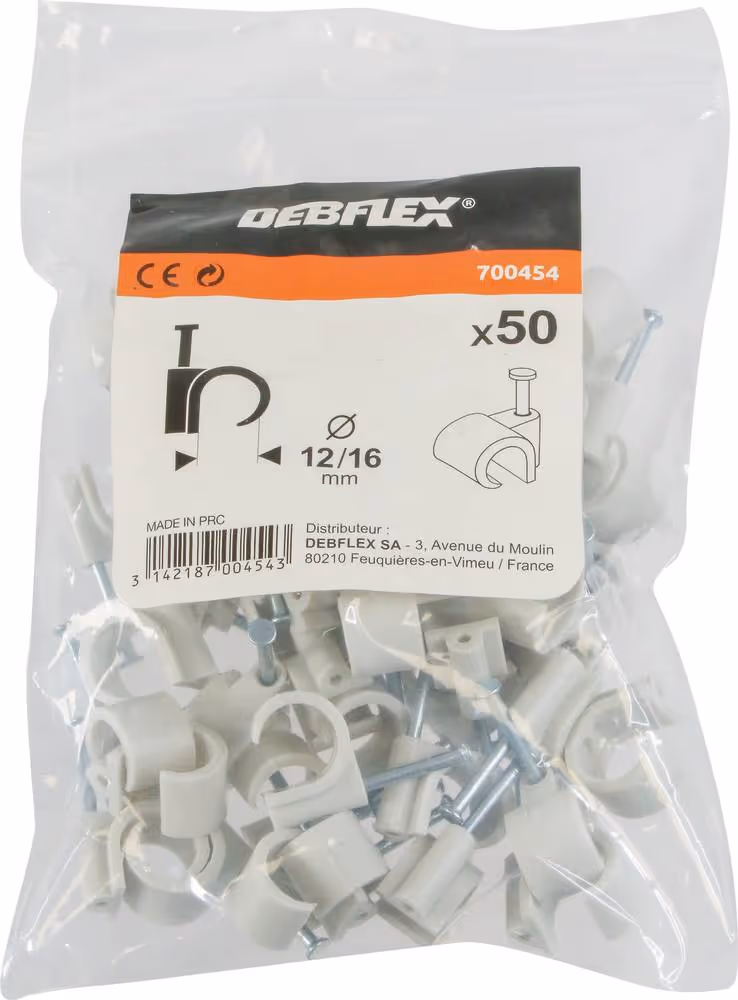 50 ATTACHES-FILS DIAM 12 A 16 MM GRIS - BOITE CAVALIER