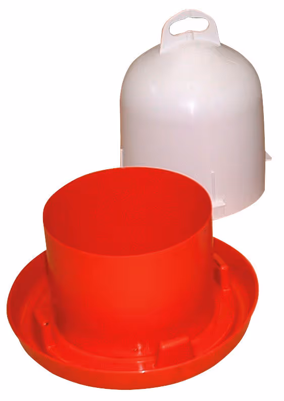 Abreuvoir double cylindre blanc/rouge, 12L