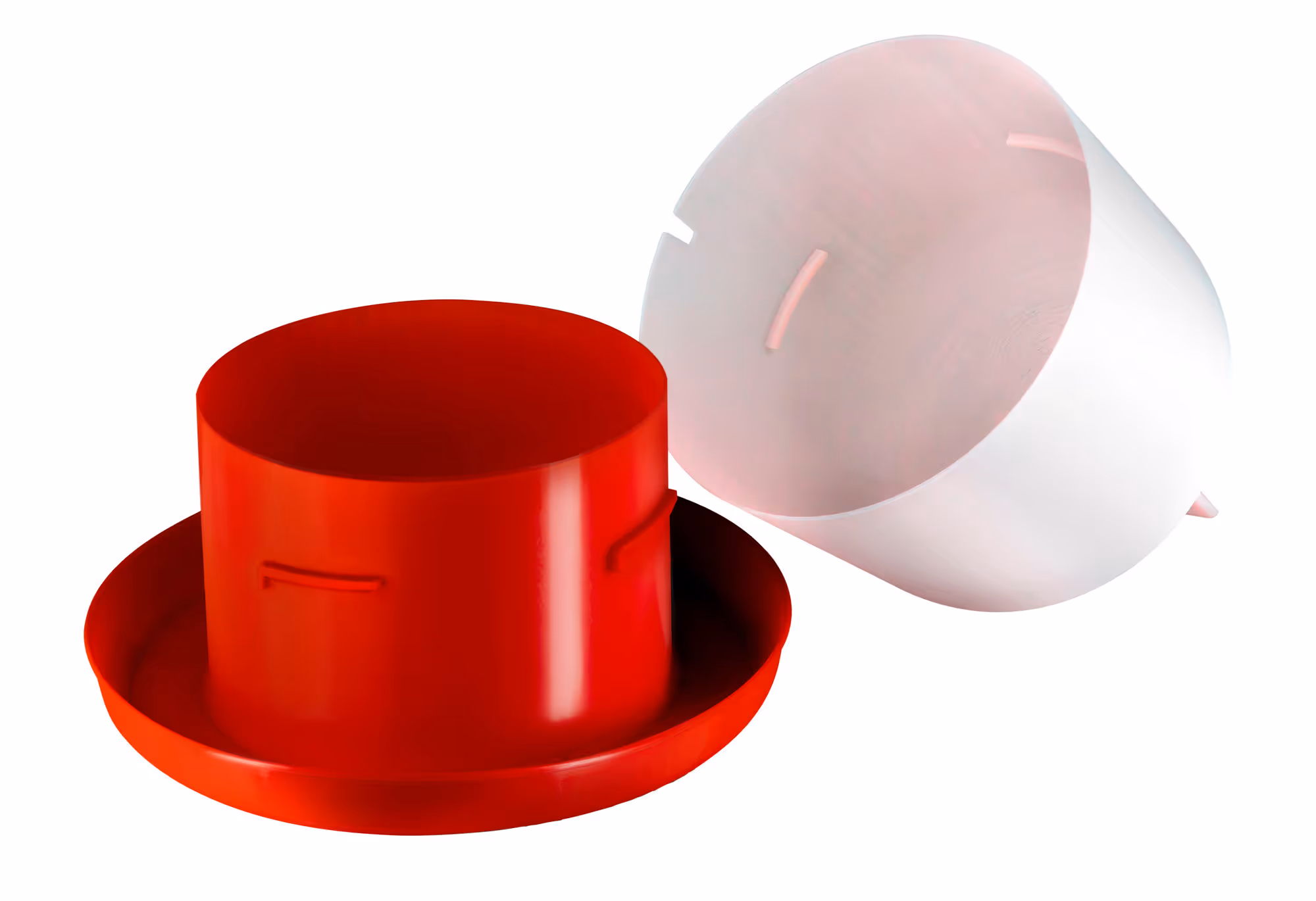 Abreuvoir double cylindre blanc/rouge, 3L