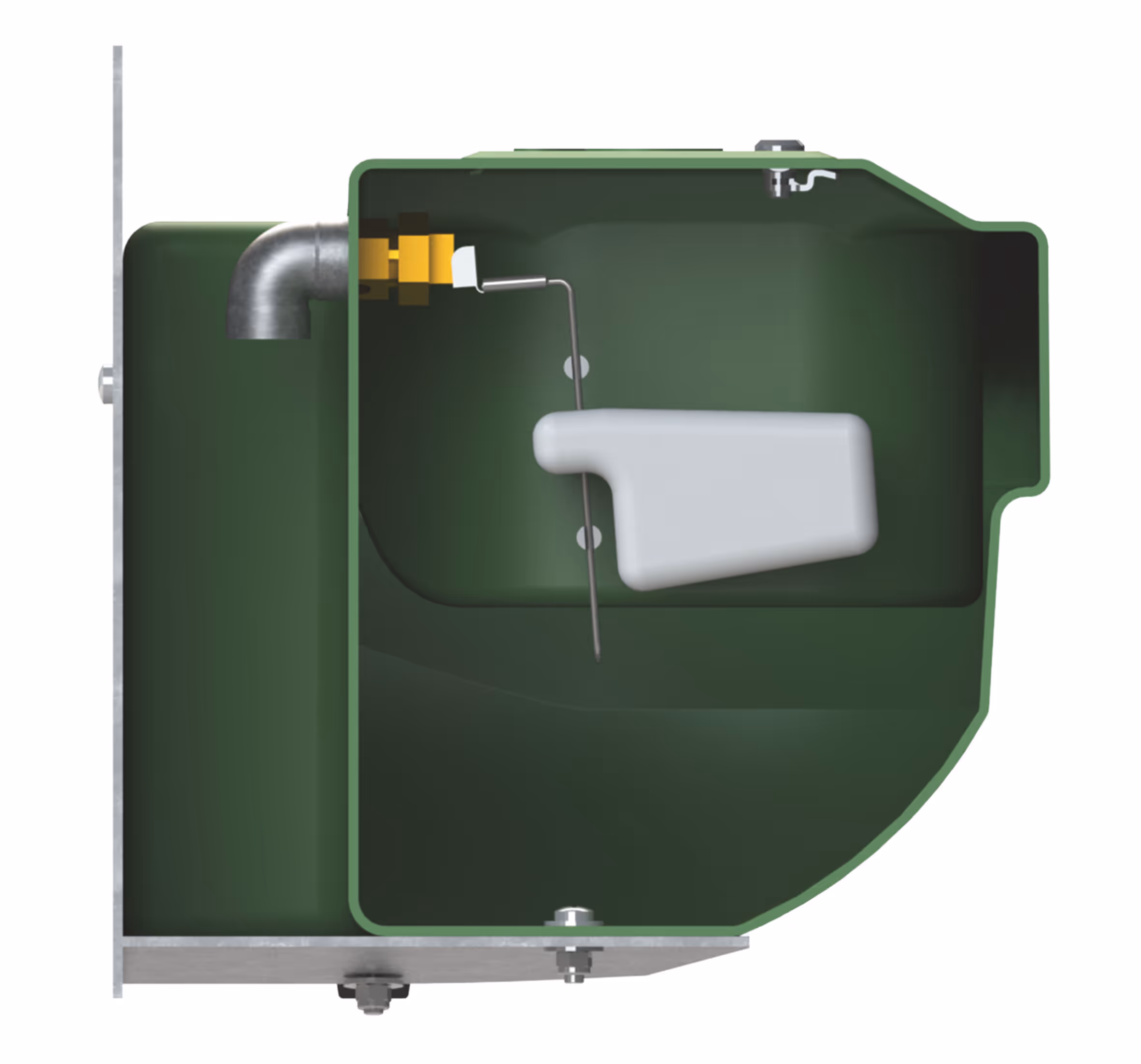Abreuvoir double S60 flotteur, fixation murale