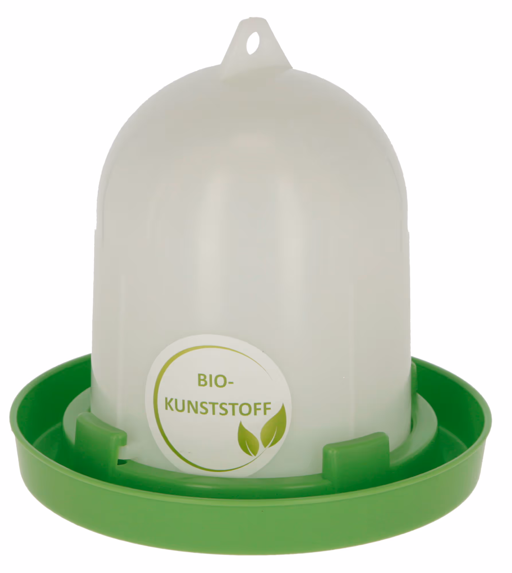 Abreuvoir en plastique bio pour poules, blanc/vert, 1,5l