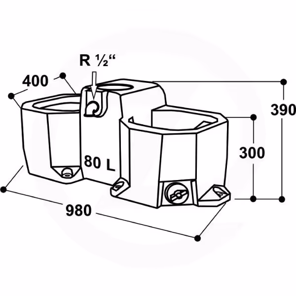 Abreuvoir modèle WT80 80L - Suevia
