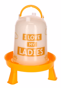 Abreuvoir plastique 3 l, avec pieds, orange et motifs