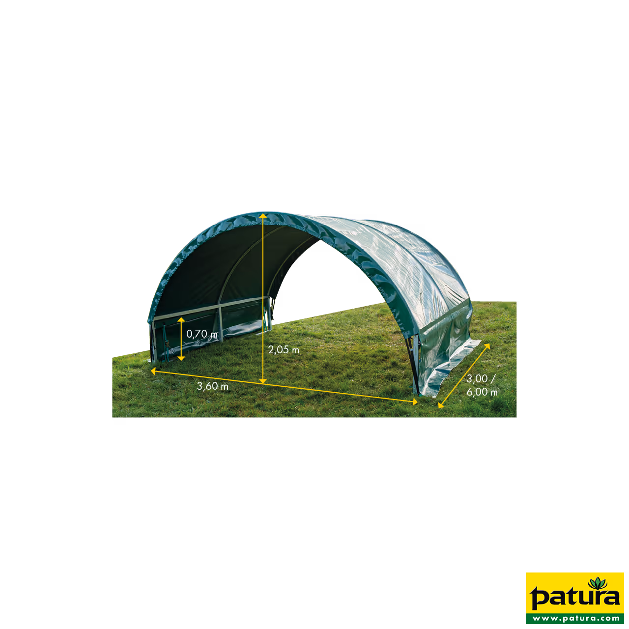 Abri-tente pour petits animaux 6 m x 3,60 m