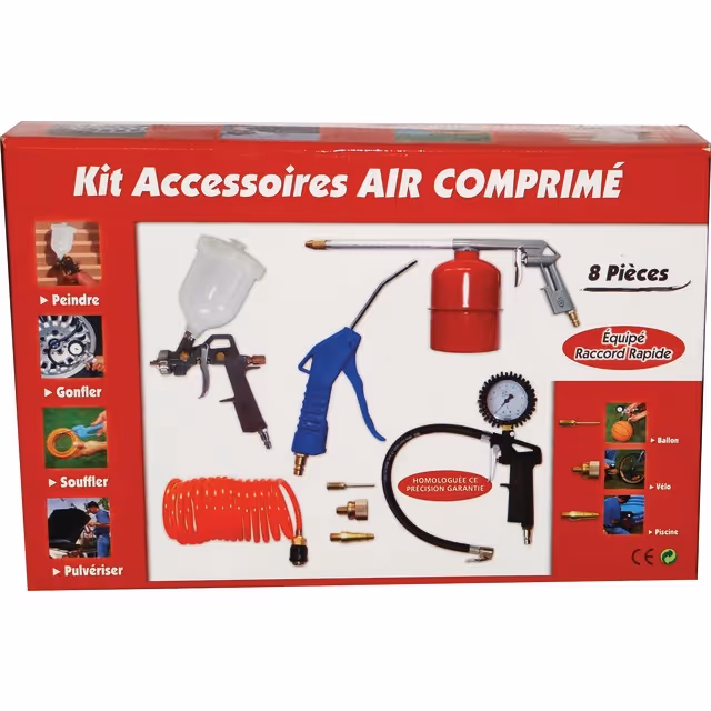 Accessoire pneumatique homologue kit de 8 pieces