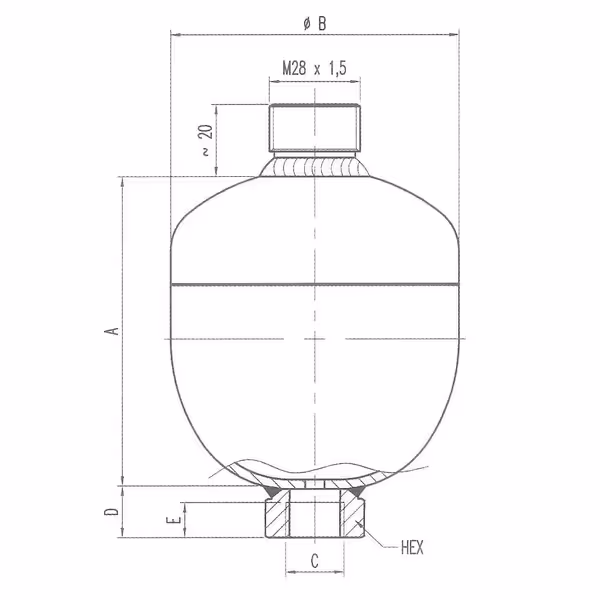 Accumulateur 1.4L 210/30 Bars