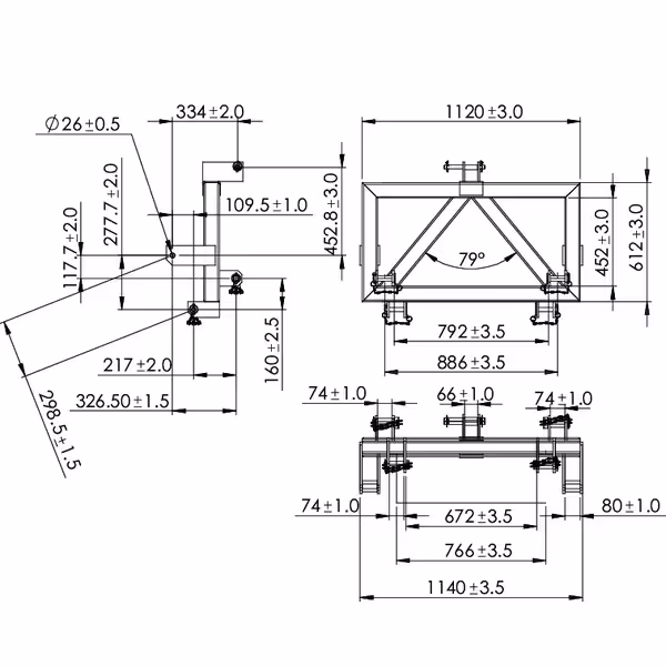 Adaptateur attelage 3 points