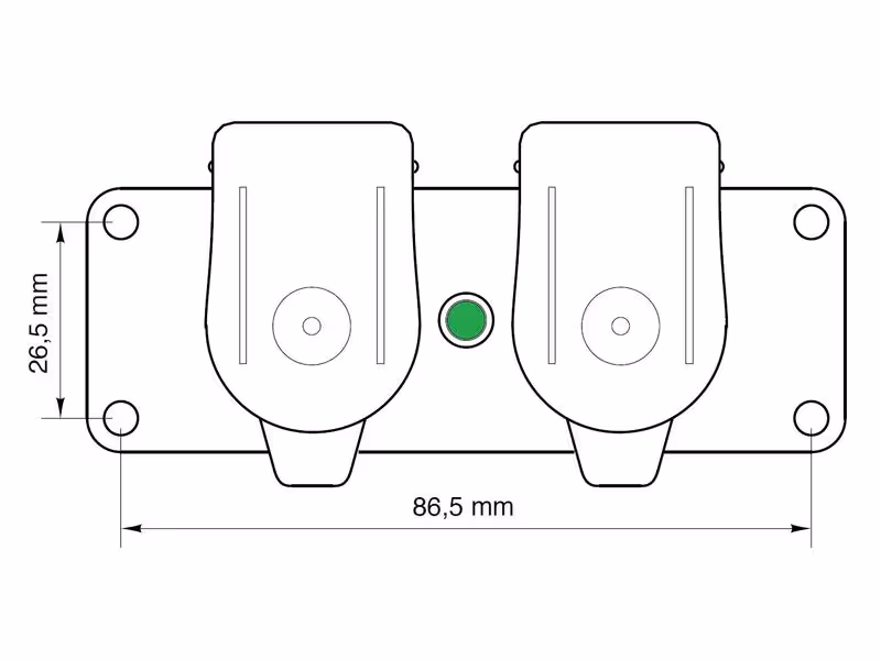 Adaptateur de prise double auxiliaire à 3 broches