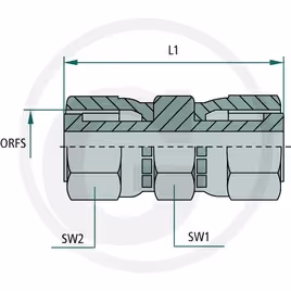 Adaptateur droit GA 9/16 FS ORFS x 9/16 F ORFS