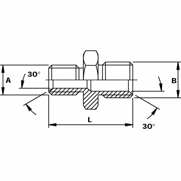 Adaptateur droit Mâle 3/8''BSP x M16x1.5