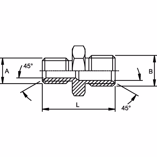Adaptateur droit mâle BSP-métrique 1/2 - M20x1.5
