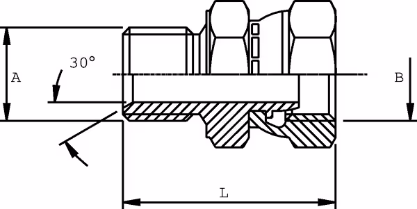 Adaptateur droit mâle femelle tournant 1/2'' - 1/4'' BSP