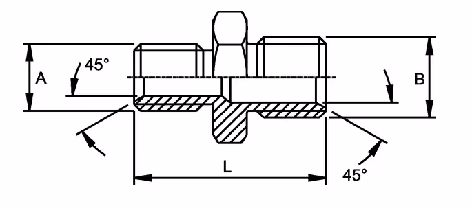 Adaptateur droit Mâle M18 x M14