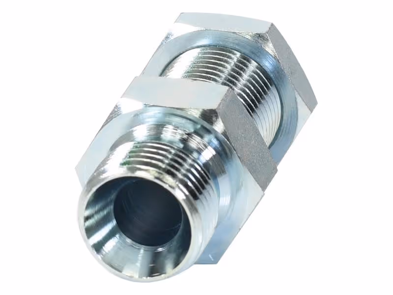 Adaptateur hydraulique 1/2'' BSP mâle x 1/2'' BSP mâle passe-cloison avec Ecrou frein - ref 8WMK4WL4NMS