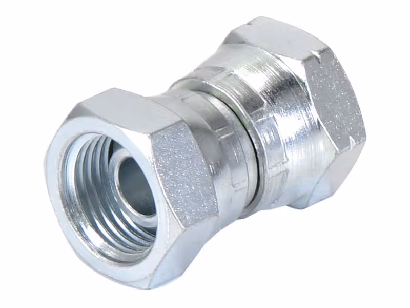 Adaptateur hydraulique 1/2'' BSP Femelle pivotante x M22 x 1.50 Métriques Femelle pivotante