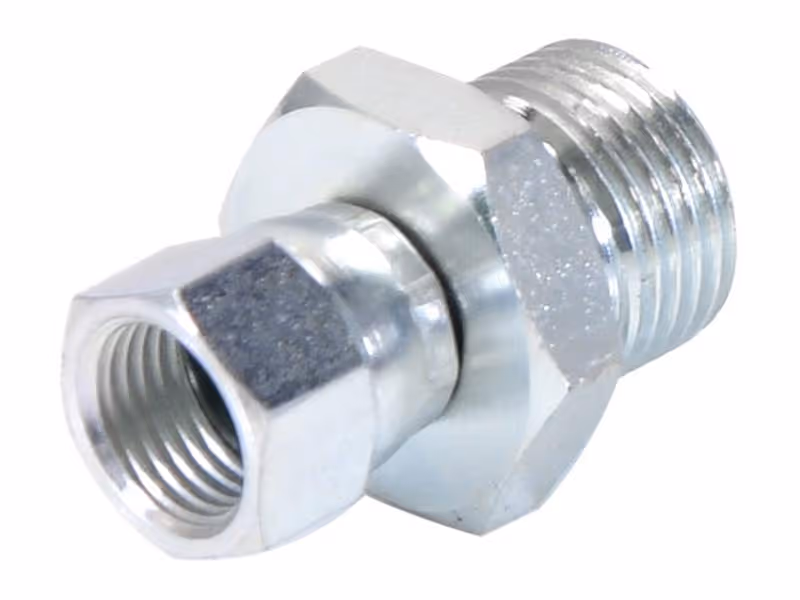 Adaptateur hydraulique 1/2'' BSP mâle x 9/16'' JIC Femelle pivotante