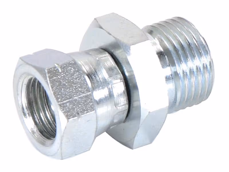 Adaptateur hydraulique 1/2'' BSP mâle x M14 x 1.50 Métriques Femelle pivotante
