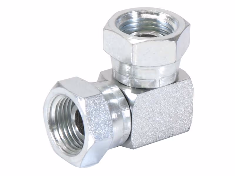 Adaptateur hydraulique 1/2'' BSP Femelle pivotante x 1/2'' BSP Femelle pivotante 90° Coude compact - ref 8E6MK4S