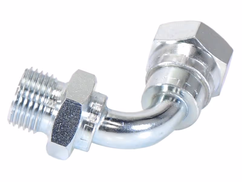 Adaptateur hydraulique 1/2'' BSP mâle x 1/2'' BSP Femelle pivotante Raccord coudé 90°