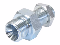 Adaptateur hydraulique 1/2'' BSP mâle x 3/8'' BSP mâle passe-cloison avec Ecrou frein