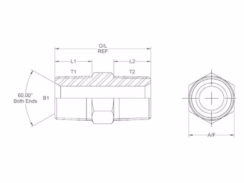 Adaptateur hydraulique 1/2'' NPTF mâle x 1/2'' NPTF mâle - ref 1/2FFMS