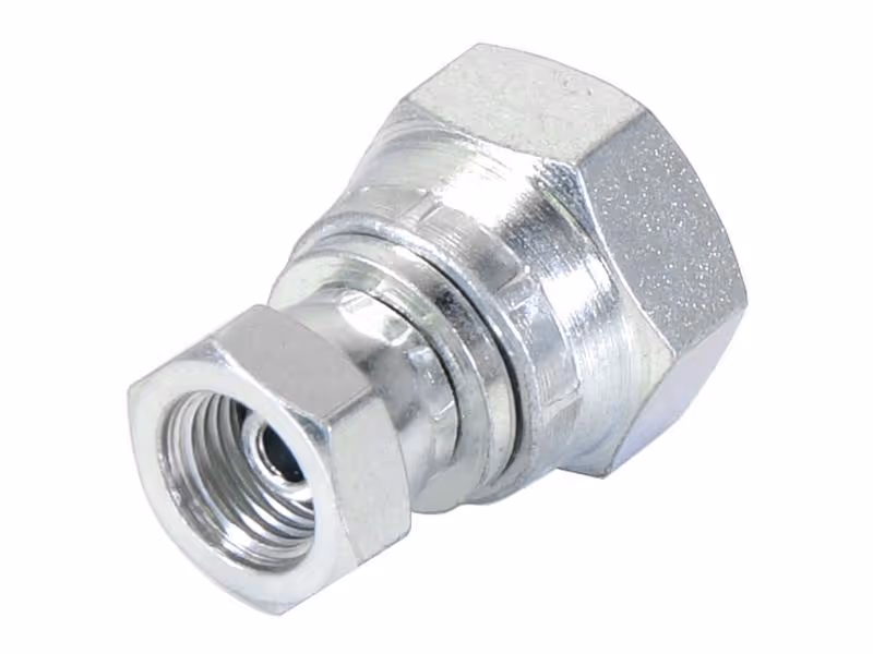 Adaptateur hydraulique 1/4'' BSP Femelle pivotante x 1/2'' BSP Femelle pivotante