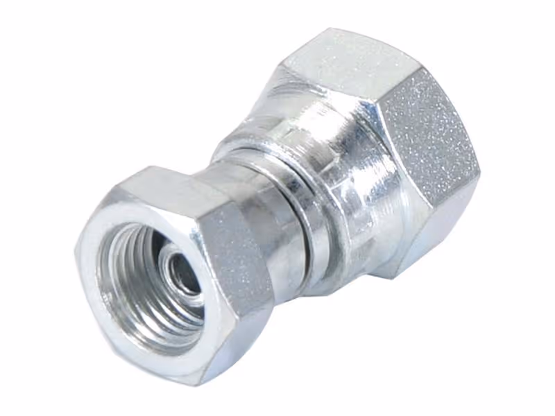 Adaptateur hydraulique 1/4'' BSP Femelle pivotante x 3/8'' BSP Femelle pivotante
