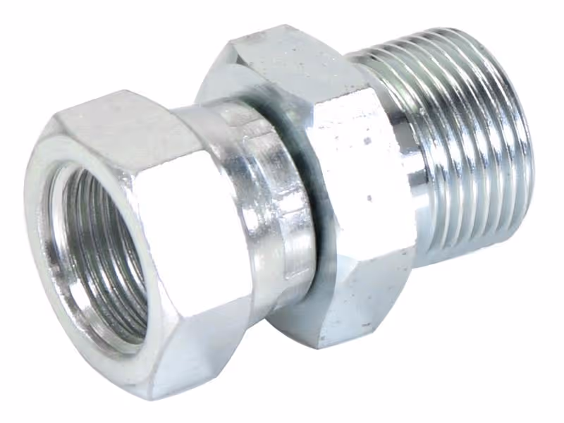 Adaptateur hydraulique 1/4'' BSP mâle x 3/8'' BSP Femelle pivotante