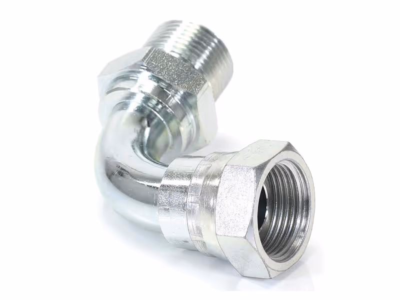 Adaptateur hydraulique 3/4'' BSP mâle x 3/4'' BSP Femelle pivotante Raccord coudé 90°