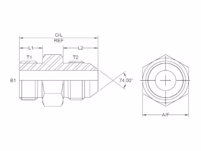 Adaptateur hydraulique 3/4'' SAE mâle x 3/4'' JIC mâle - ref 358743X1