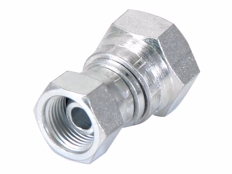 Adaptateur hydraulique 3/8'' BSP Femelle pivotante x 1/2'' BSP Femelle pivotante