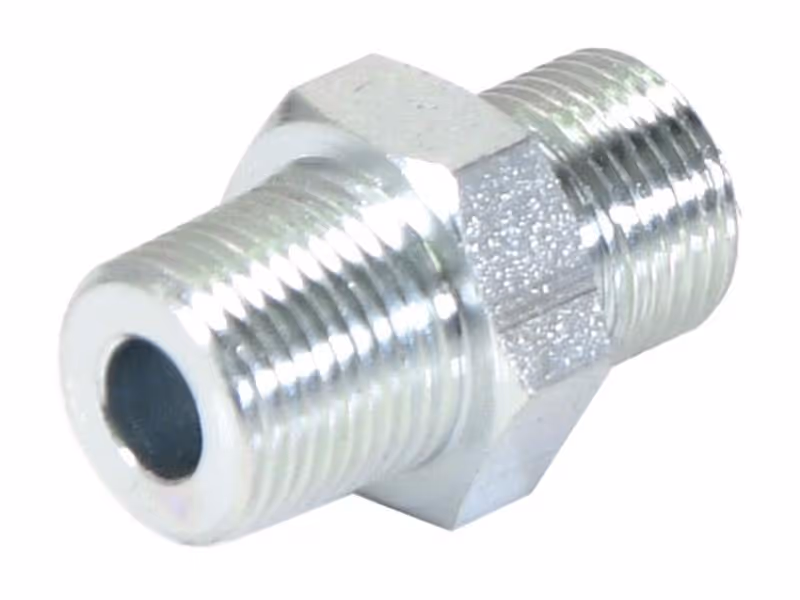 Adaptateur hydraulique 3/8'' BSP mâle x 3/8'' BSPT mâle