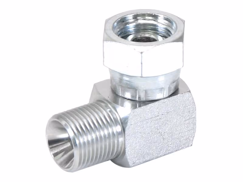 Adaptateur hydraulique 3/8'' BSP mâle x 3/8'' BSP Femelle pivotante 90° Coude compact - ref 6C6MK4S