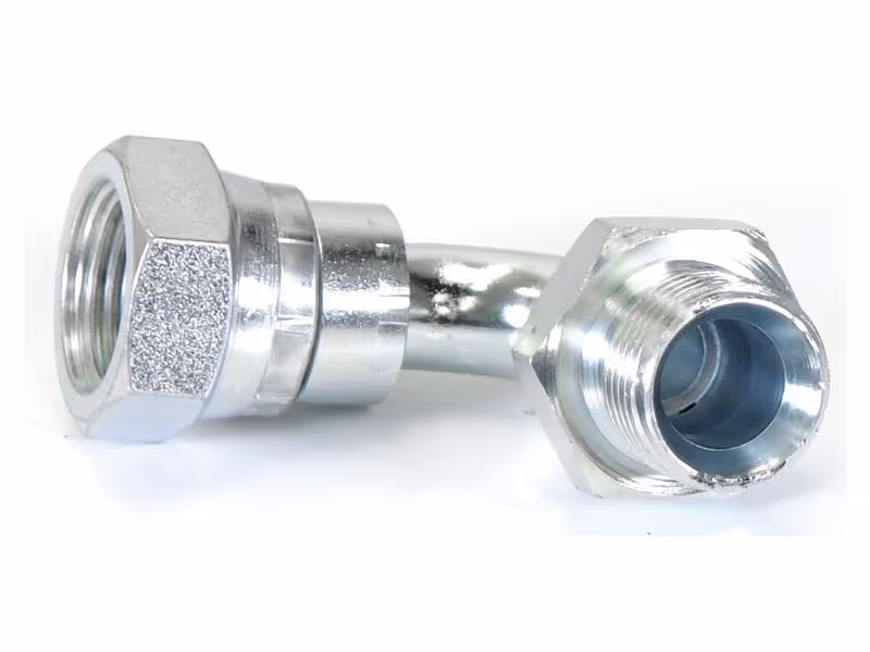 Adaptateur hydraulique 3/8'' BSP mâle x 3/8'' BSP Femelle pivotante Raccord coudé 90°
