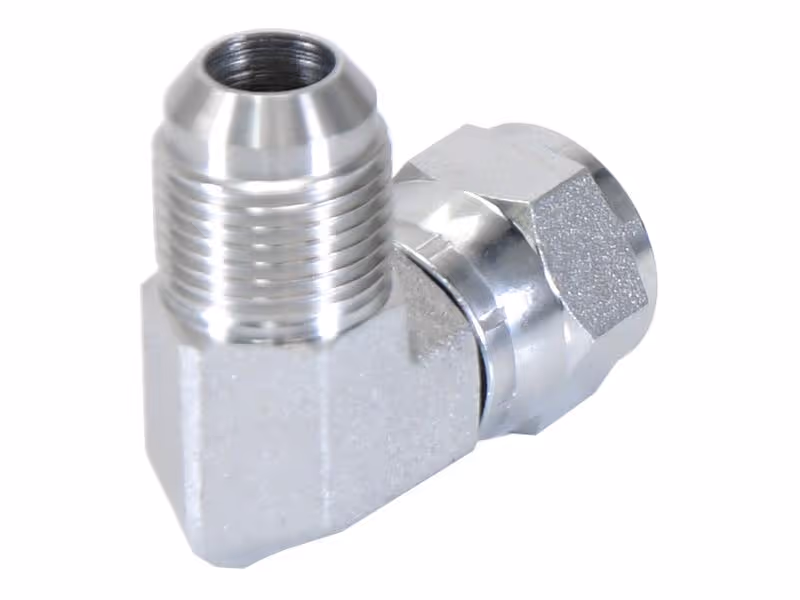 Adaptateur hydraulique 7/8'' JIC mâle x 7/8'' JIC Femelle pivotante 90° Coude compact - ref 10C6MXS